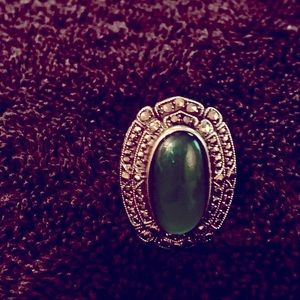 MARCASITE ring vintage green